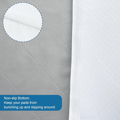 Waterproof Chair Pads for Incontinence Washable 22'' X 21'', 2 Pack Absorbent Seat Protector Pee Pads for Adults, Elderly, Kids, Toddler and Pets, Grey