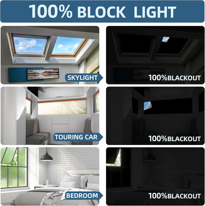Portable Blackout Shades Curtains 100% Black Out 79 X 57 Inch Shades for Windows Room Darkening Shades Blinds Sun Blocking Shades for Windows Bedroom Dorm Room