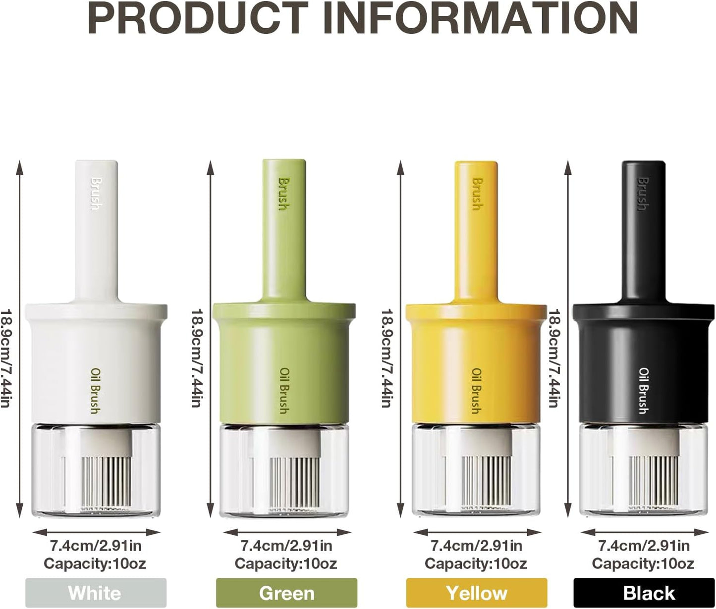 300ml Glass Oil Dispenser with Silicone Basting Brush - Versatile Kitchen Tool for Oils, Vinegars, and Sauces - Black