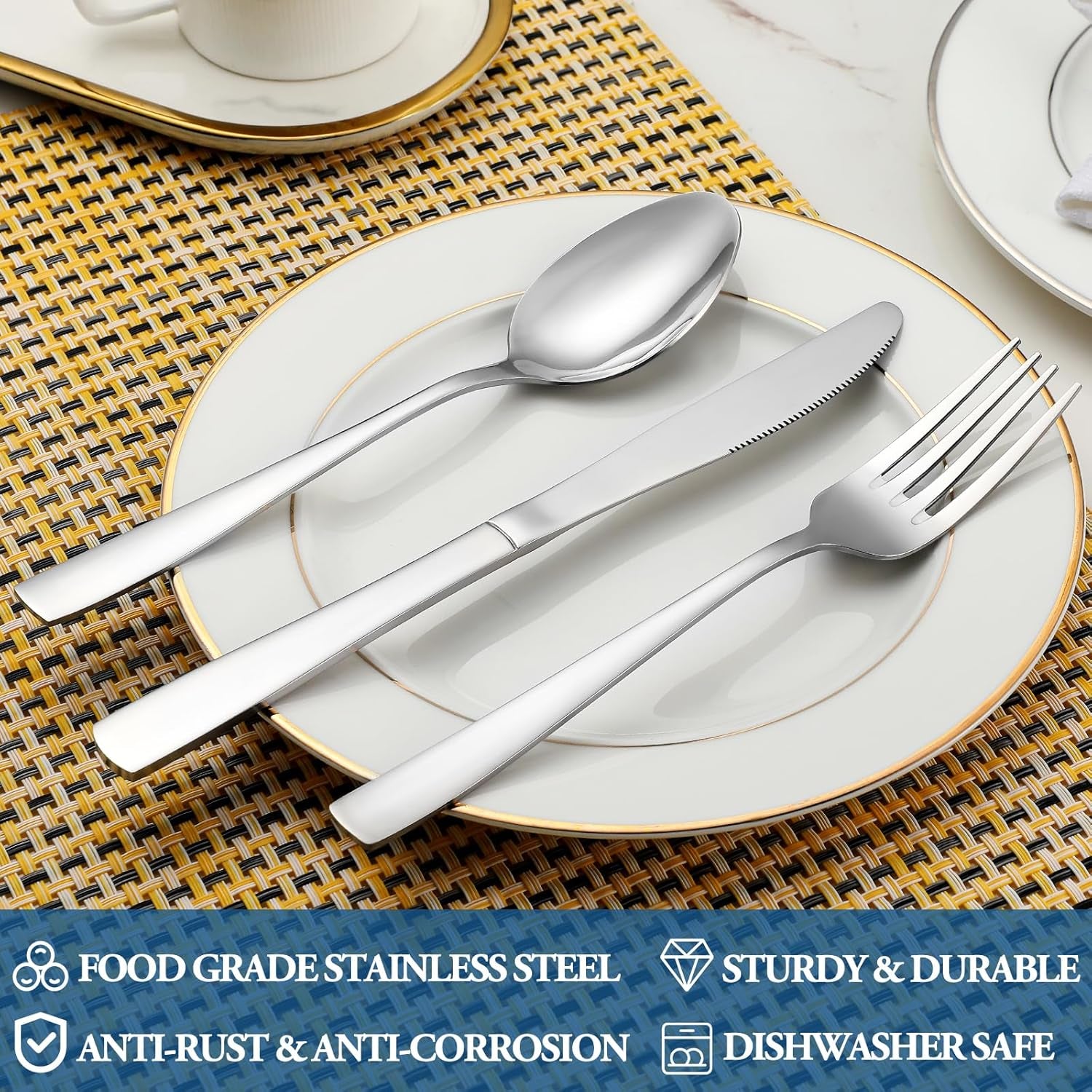 12 Piece Dessert Forks Set, Food-Grade Stainless Steel Silverware Forks, Salad Forks, Metal Forks for Home, Kitchen or Restaurant, Mirror Polished, Dishwasher Safe - 8 Inch