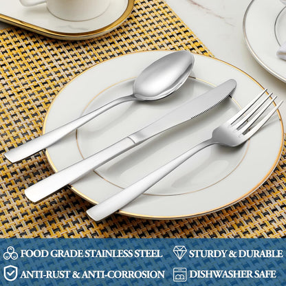 12 Piece Dessert Forks Set, Food-Grade Stainless Steel Silverware Forks, Salad Forks, Metal Forks for Home, Kitchen or Restaurant, Mirror Polished, Dishwasher Safe - 8 Inch