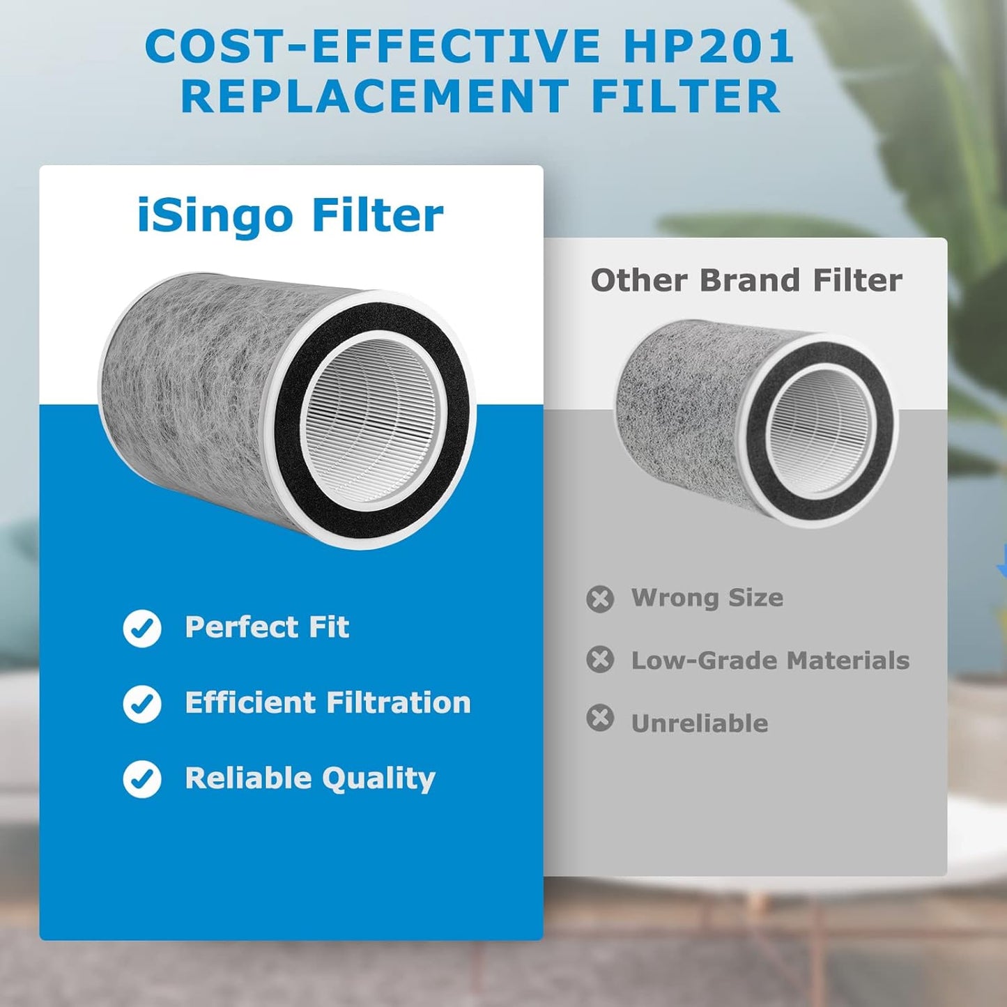 HP201 HP202 MAX Filter Compatible with Shark HP200 Series, HP302 & HC502 Air Purifiers, 3-in-1 Filter, Part #HE2FKBAS, HE2FKBASMB (2-Pack)