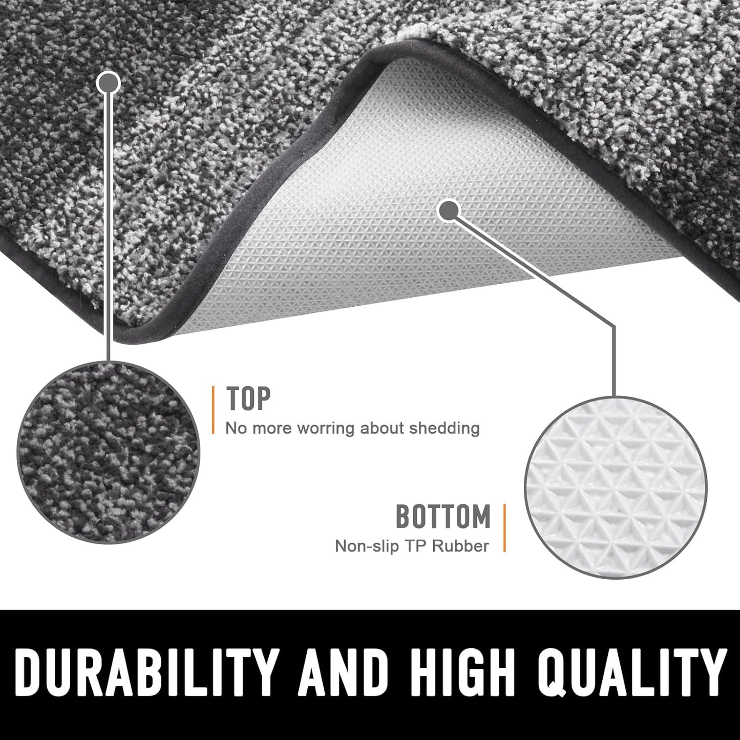 Bath Rug and Dog Door Mat Set, Memory Foam Bath Rug (Black 24X16) and Dog Door Mat for Muddy Paws (Grey 30X20)