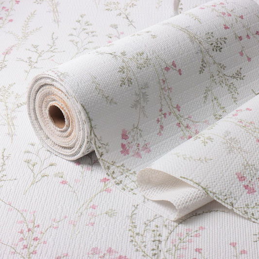 Floral Drawer and Shelf Liner for Cabinets, Non-Adhesive and Strong Non-Slip Flower Shelf Cabinet Drawer Liners for Kitchen,Table,Bookshelves,Waterproof Cupboard Liners,12In X 10FT