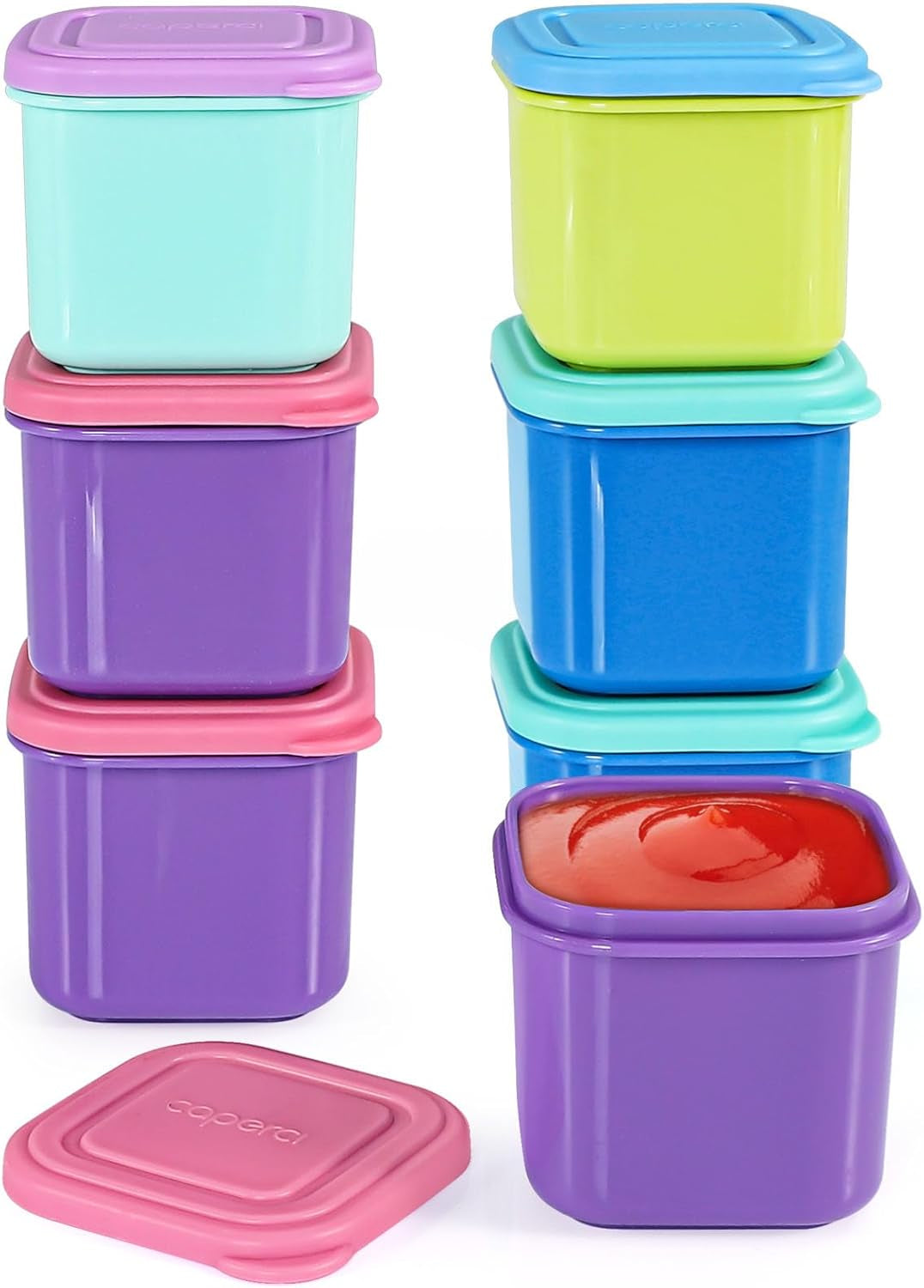 Leakproof Condiment Salad Dressing Container to Go with Lids 6 Pack - 3 Oz/90Ml Stackable Small Food Storage Containers for Sauce, School Lunch, Work, Travel, Bpa-Free