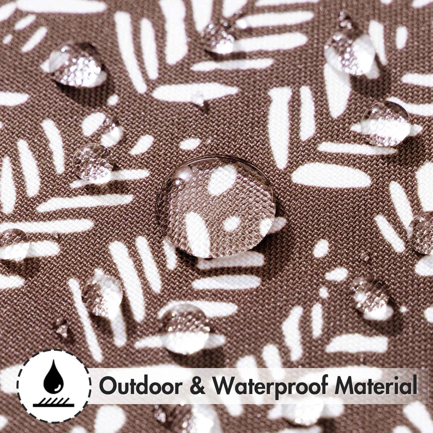 Outdoor Pillow Covers Waterproof Natural Floral Print Pillowcases Pack of 2 Decorative Boho Accent Cushions for Summer Patio Funiture Garden Tent Porch Bench,Brown 20X20 Inch