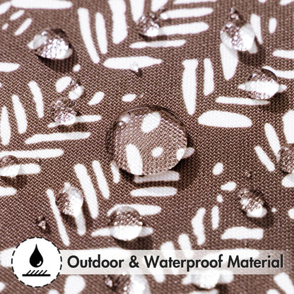 Outdoor Pillow Covers Waterproof Natural Floral Print Pillowcases Pack of 2 Decorative Boho Accent Cushions for Summer Patio Funiture Garden Tent Porch Bench,Brown 20X20 Inch