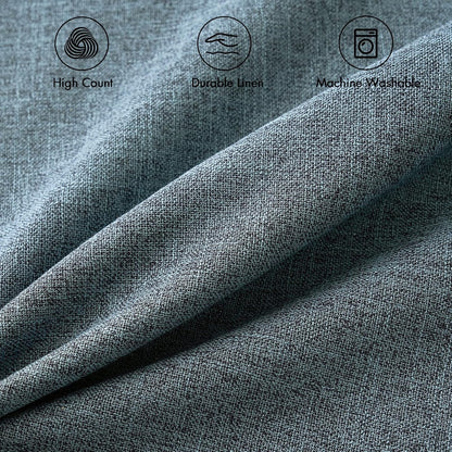 Pack of 2 Decorative Linen Burlap Coastal Pillow Covers Farmhouse Accent Pillowcases for Sofa Car Couch Bedroom Living Room Decor 18X18 Inch Dusty Blue