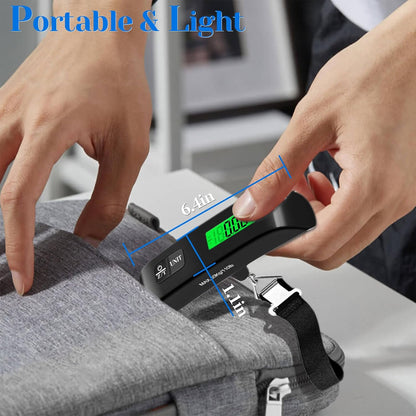 Luggage Scale, Portable Luggage Weight Scale 110Lb/50Kg with LED Display, Luggage Scale Travel Digital for Weighing Luggage, Backpacks, Fruits and Pets (Black)