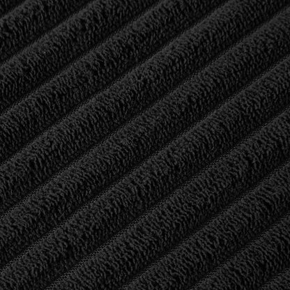 Pack of 2 Black Decorative Throw Pillow Covers with Pom-Poms, Soft Corduroy Solid Square Cushion Cases Set for Couch Sofa Bedroom Car Living Room (18X18 Inch/45X45 Cm, Black)