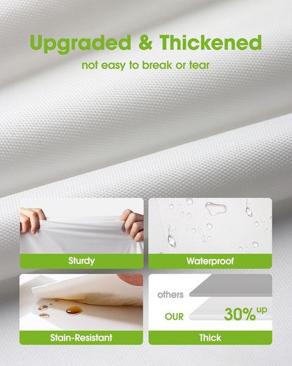 Plastic Table Cloth Disposable 10 Pack, 54 X 108 Inch Table Cloths, Party, Picnic, Wedding, Decorative Tablecloths, Rectangle, White Plastic Cover, Leakproof & Sturdy, White