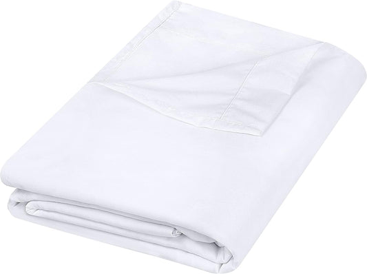 Flat Sheet - 1 Pack (Twin, White) - Soft Brushed Microfiber Fabric - Shrinkage & Fade Resistant Top Sheet - Easy Care Bed Sheet