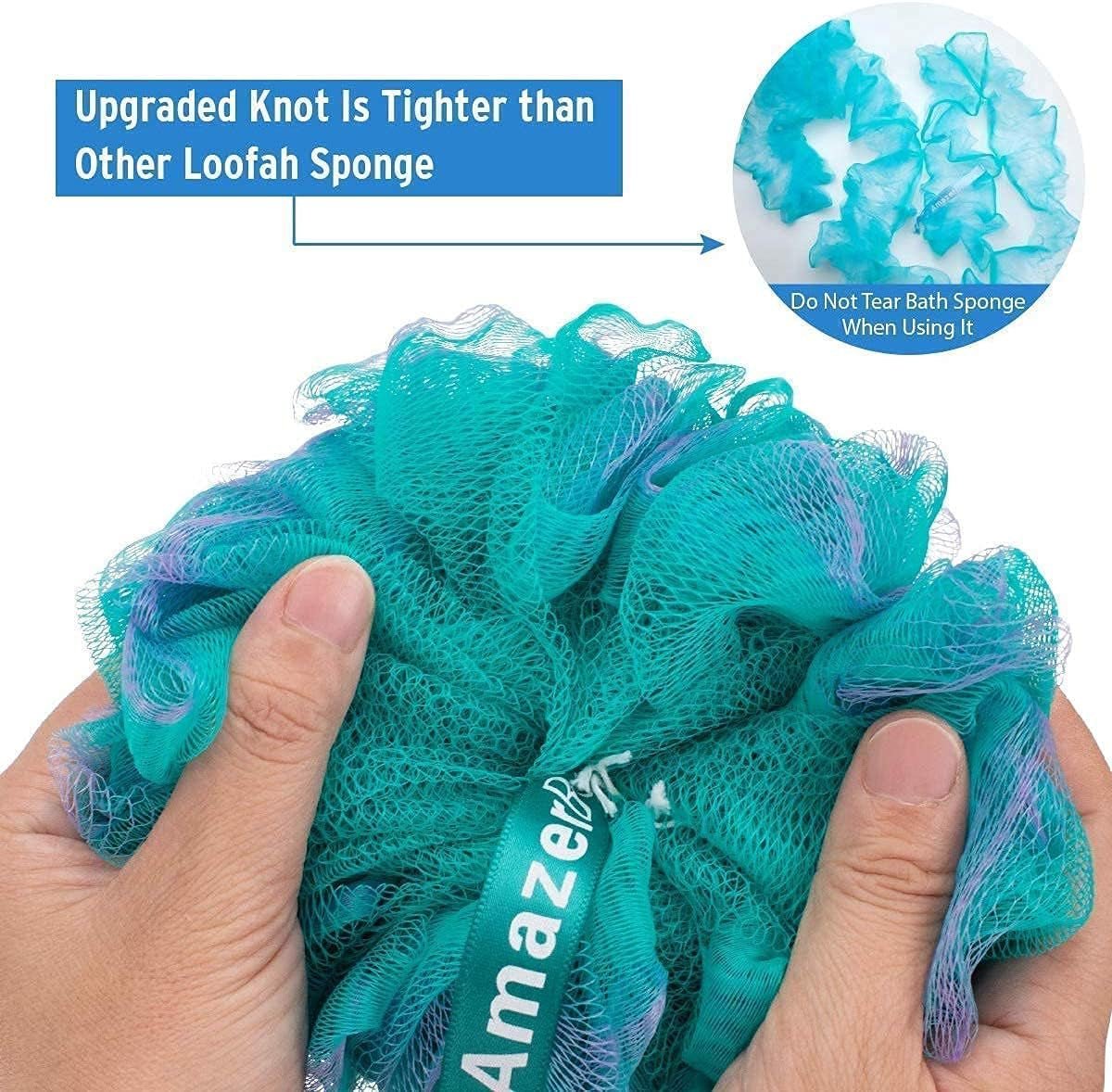 Scrub Brush and Shower Bath Sponge Shower Loofahs Balls 60G/Pcs for Body Wash Bathroom Men Women