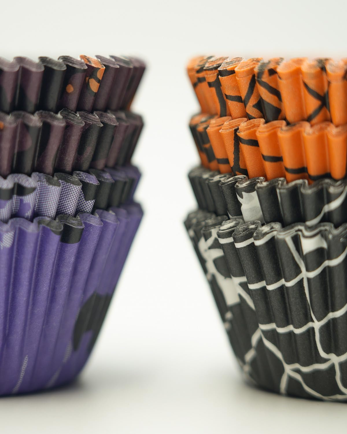 400 Pcs Halloween Mini Cupcake Liners with 12 Pcs Cupcake Toppers, Mini Cupcake Liners for Baking, Halloween Cupcake Decorations