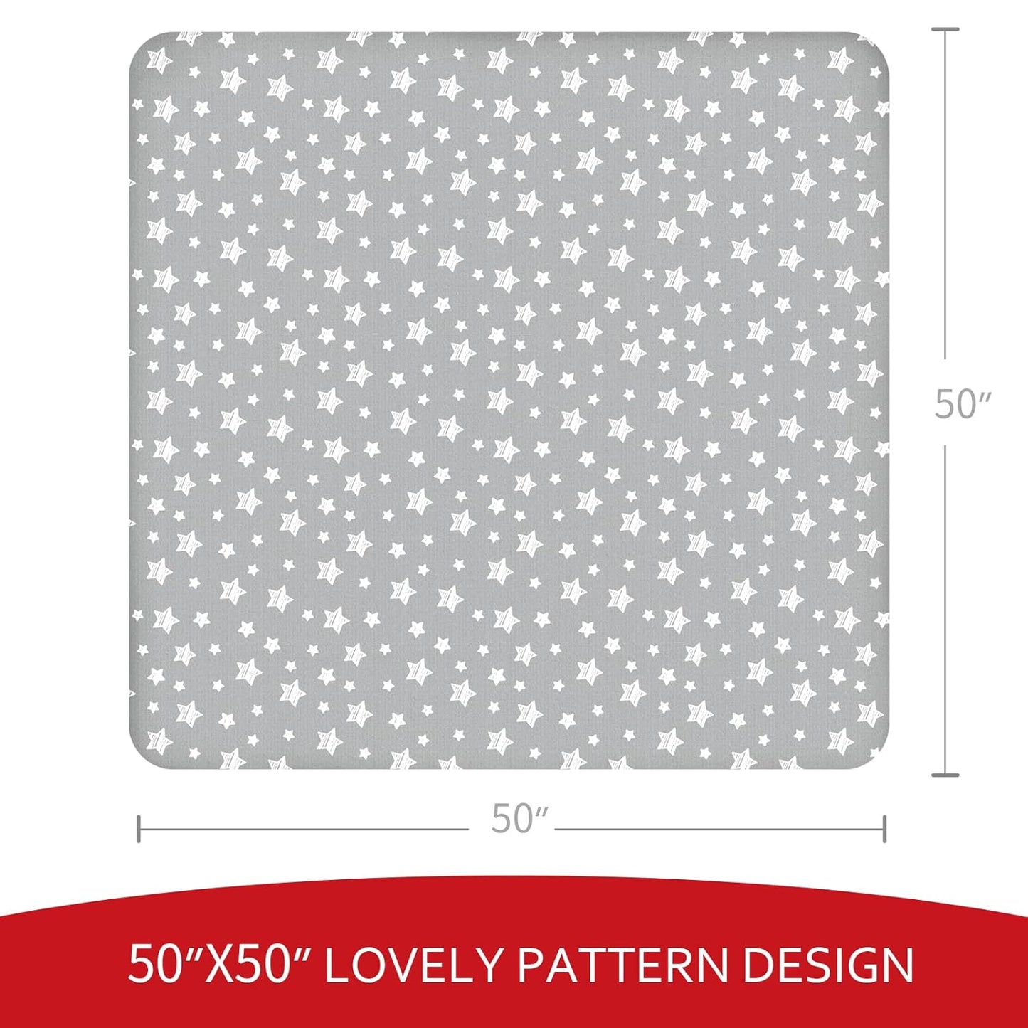 Baby Playpen Mat Cover (Only Cover) Fit for 50" X 50" Baby Playpen Mat, Non Slip Waterproof Playpen Mat Protector 50" X 50"