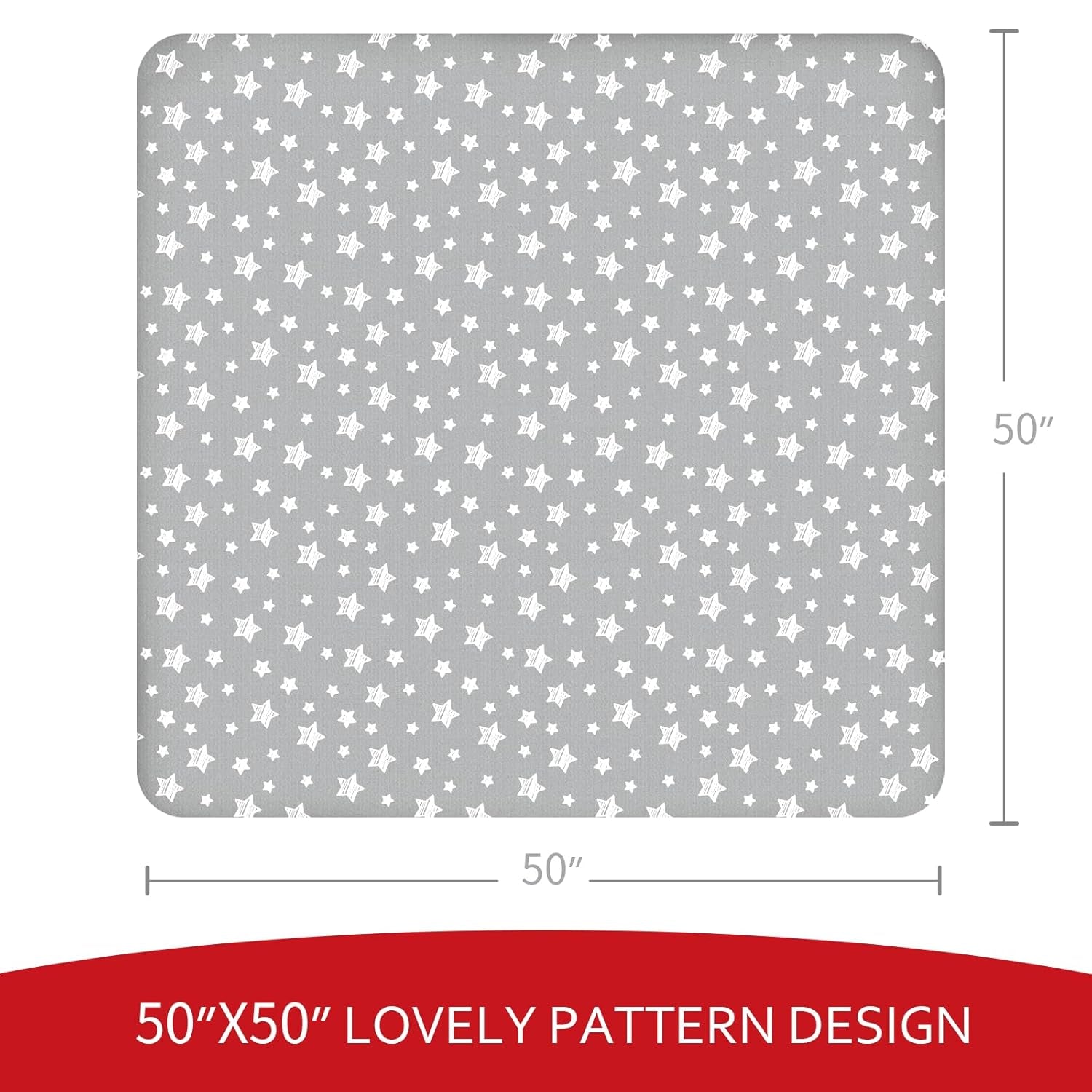 Baby Playpen Mat Cover (Only Cover) Fit for 50" X 50" Baby Playpen Mat, Non Slip Waterproof Playpen Mat Protector 50" X 50"