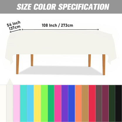 3 Pack Premium Disposable Plastic Tablecloth, Rectangle-Beige, 54X108 Inches, Covers up to 8-Foot Tables, Perfect for Birthdays, Weddings, Anniversaries, Christmas
