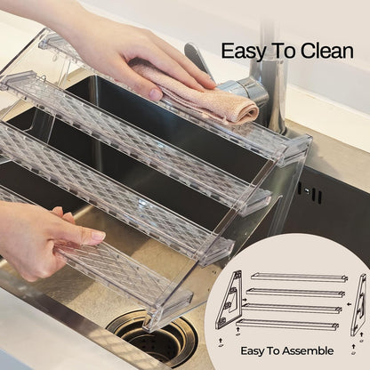 Perfume Organizer Stand Holder, 12.4 Inch 4 Tier Cologne Organizer for Men, Large Shelf Risers with Anti-Slip for Figures, Dessert Shelves for Party, Riser Stand for Cupcake,Perfume,Dessert