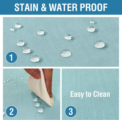 Linen Textured Table Cloths 54 X 54 Inch Premium Solid Tablecloth Spill-Proof Waterproof Table Cover for Dining Buffet Feature Extra Soft and Thick Fabric Wrinkle Free, Aqua