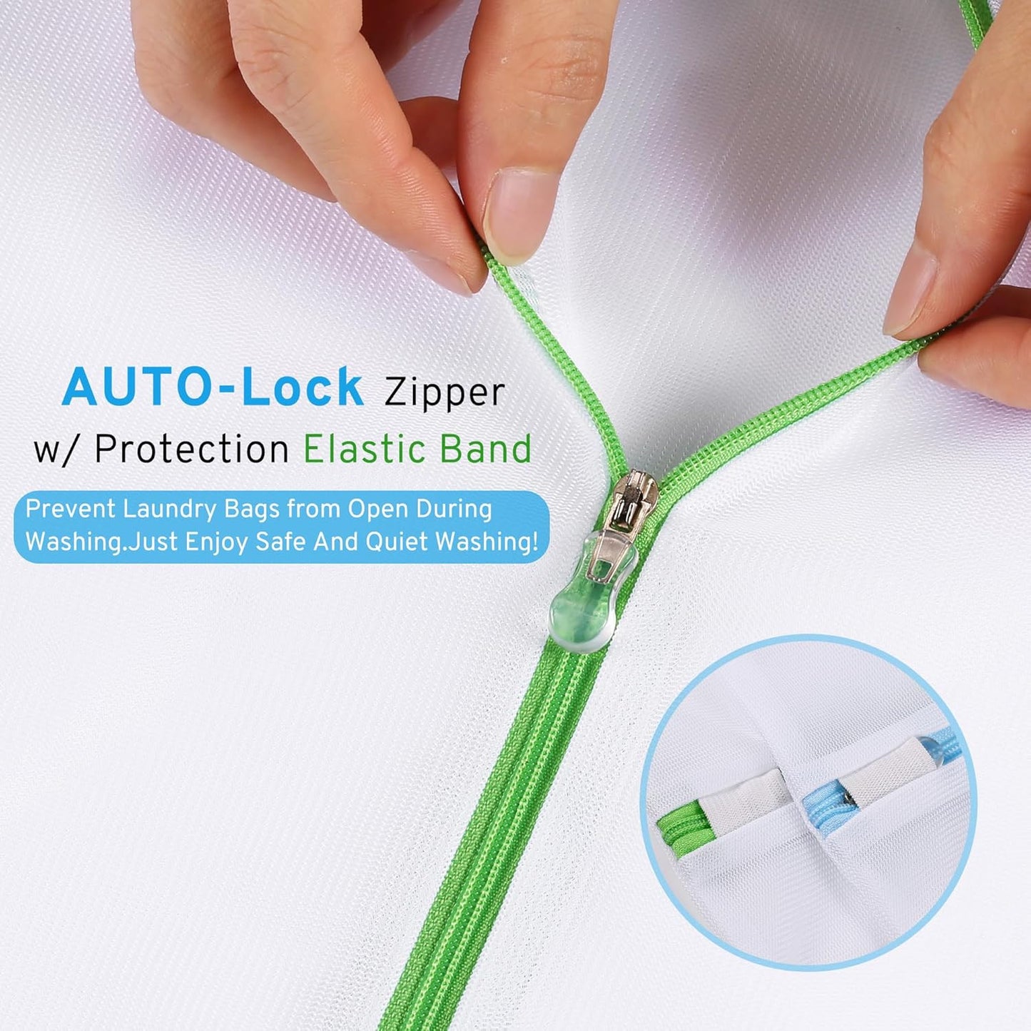 3 Pack 3 Size Mesh Laundry Bags Set for Delicates with Auto-Lock Zipper, Lingerie Bags for Washing Delicates, Laundry Bags Mesh Wash Bags, Delicates Laundry Bag for Jeans,Blouse,Stocking,Bra