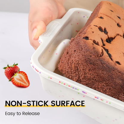 8 Inch Silicone Square Cake Pan with Metal Reinforced Frame, Nonstick Silicone Brownie Pans BPA Free Suitable for Making Cakes, Brownies, Bread