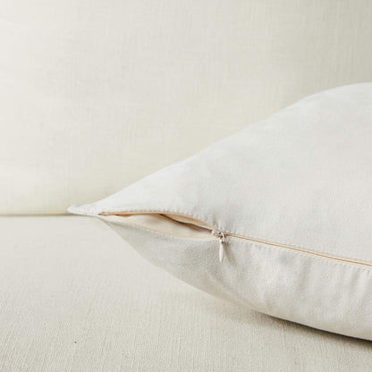 2 Packs Premium Faux Suede Decorative Throw Pillow Covers, Super Soft Square Pillow Case,Solid Cushion Cover for Couch/Sofa/Bedroom (16"X 16",Set of 2, Ivory)