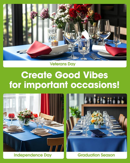 Plastic Table Cloth Disposable 12 Pack, 54 X 108 Inch Table Cloths, Graduation Decorations Class of 2025, Graduation Party Tablecloths, Rectangle, Plastic Cover, Leakproof & Sturdy, Blue