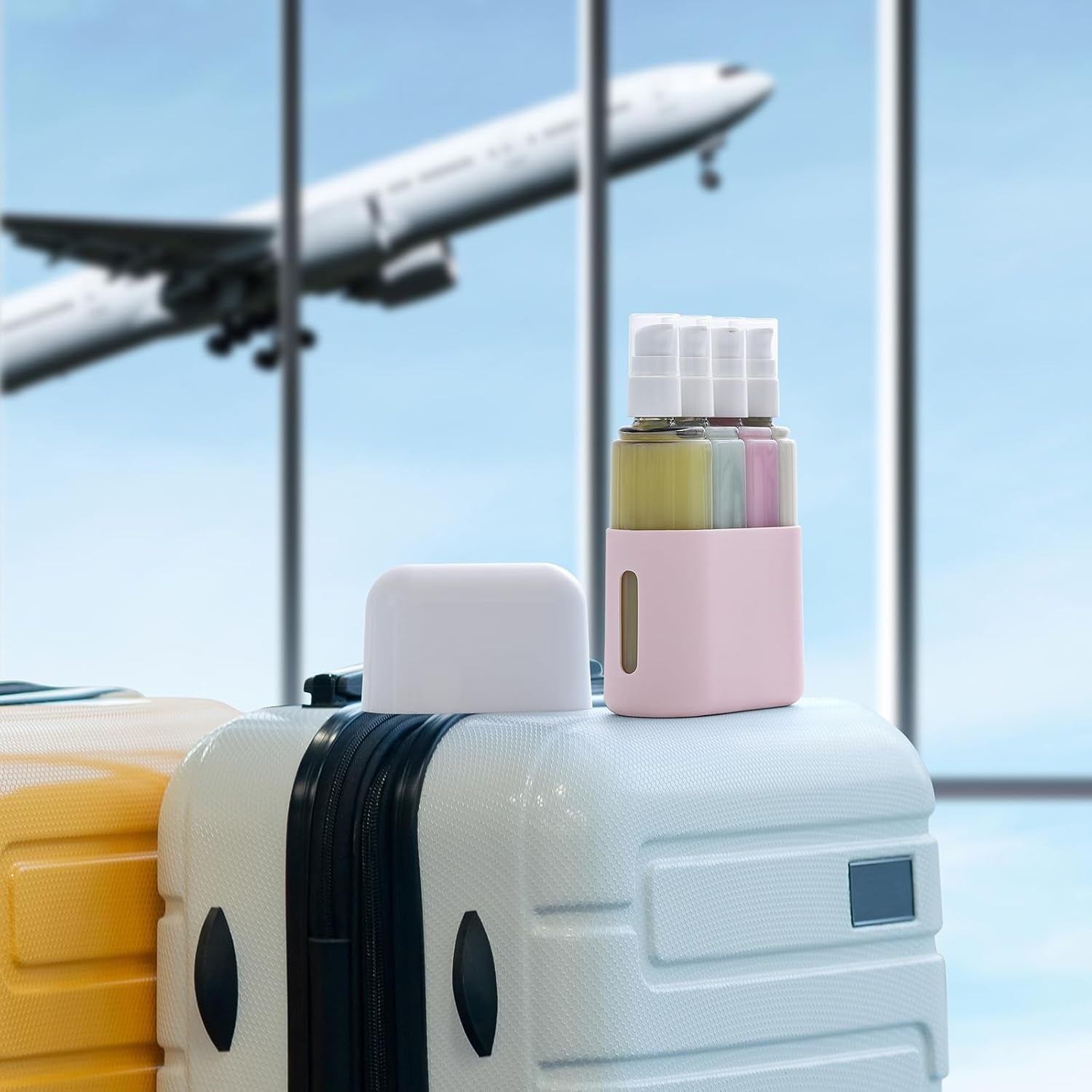 3Oz Travel Bottles for Toiletries, 4 Pack Tsa Approved Portable Travel Size Containers for Shampoo Liquid with Labels, Leak Proof Refillable Containers Dispenser Set - Pink