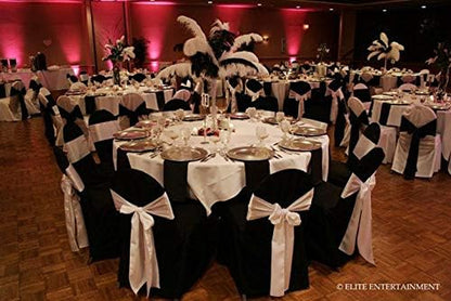 10 PCS Satin Chair Sashes Bows for Wedding Reception- Universal Chair Cover Back Tie Supplies for Banquet, Party, Hotel Event Decorations