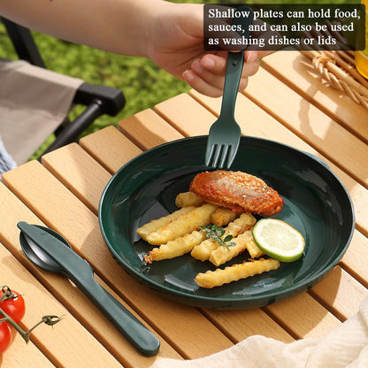 Comprehensive Camping Mess Kit with Bowl, Plate, Cup, Cutlery, and Carry Bag - Essential Outdoor Dining Accessories for Travel, Camping, and Picnics, Conveniently Portable and Storable