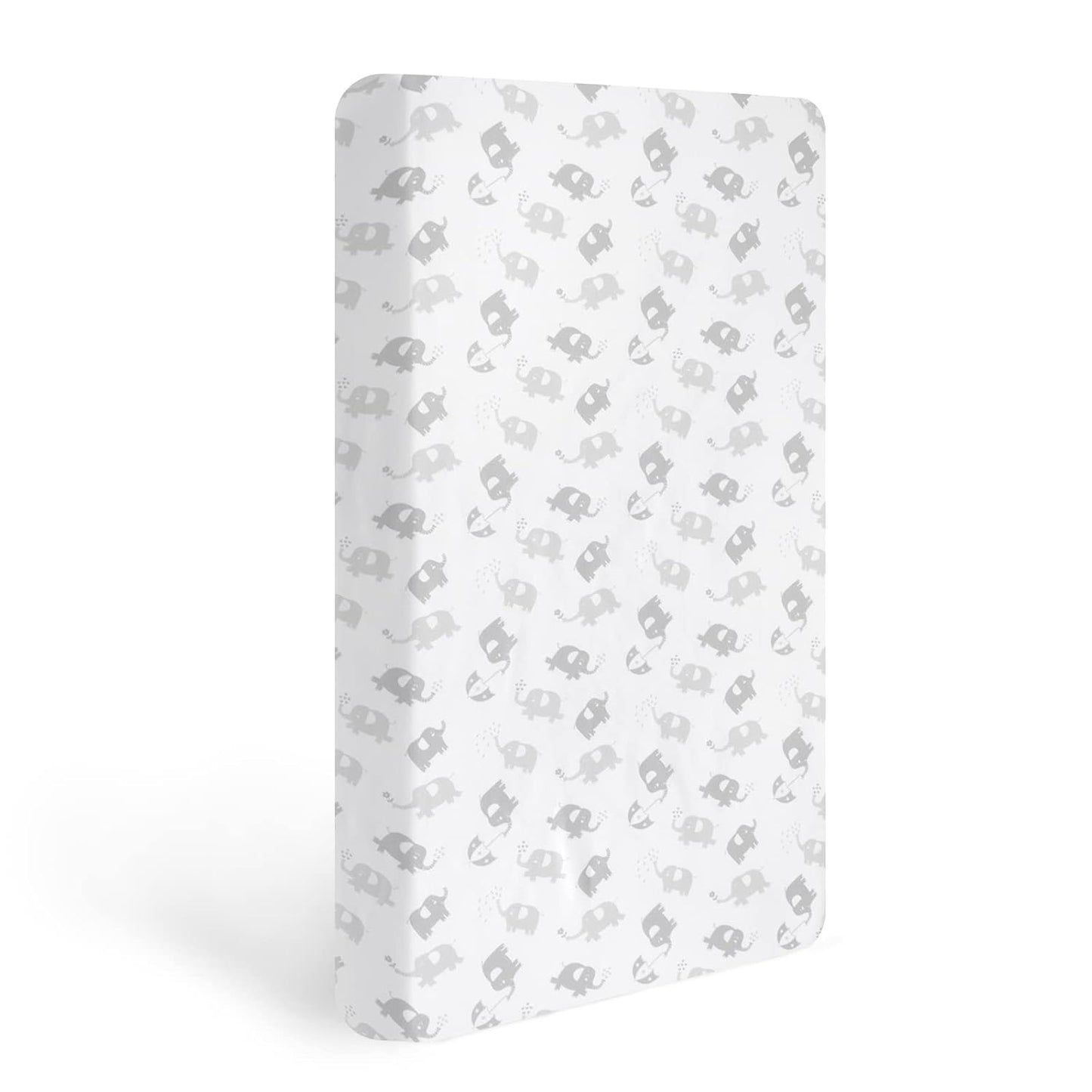 Fitted Crib Sheet for Baby Boys or Girls, Silky Soft Microfiber 52'' X 28'' Crib Sheet Fits Standard Size Crib Mattress and Toddler Bed Mattress, Gray Elephant