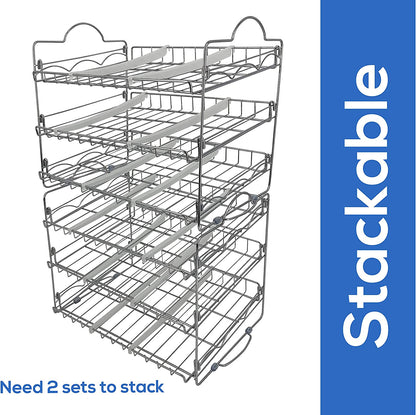 Storage Can Rack Organizer, Stackable Can Organizer Holds Upto 36 Cans for Kitchen Cabinet or Pantry (Chrome)