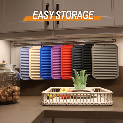 4 Pack Silicone Trivets for Hot Pots and Pans,480℉ Heat Resistant Trivets for Hot Dishes,Hot Pads for Countertop,Kitchen Potholders,Black