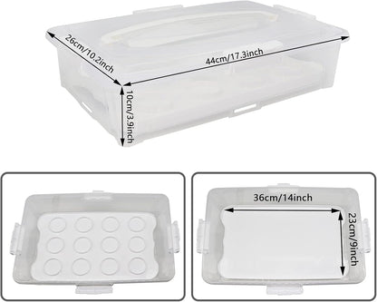 Plastic Cake and Cupcake Carrier Holder, Large Portable Storage Container for Storing 12 Cupcakes or 1 Large Cake, White