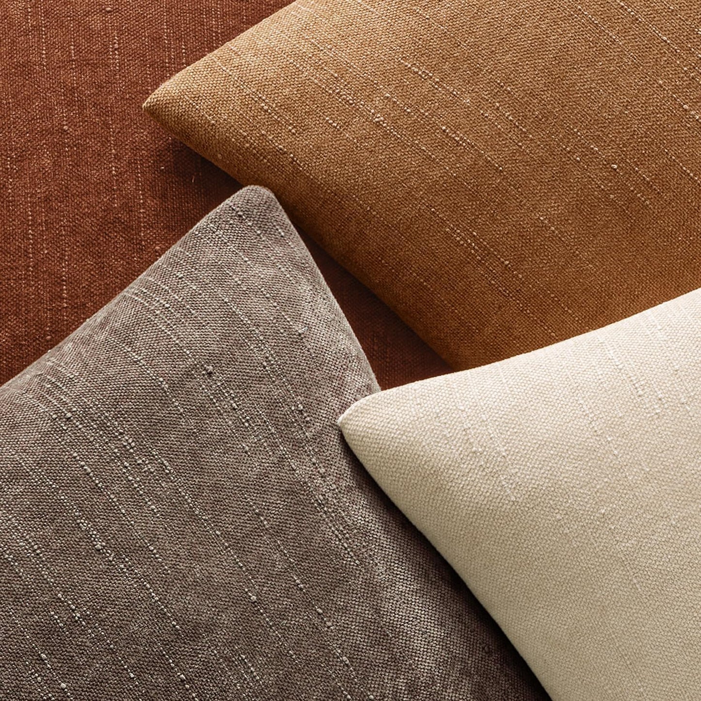 Pack of 2 Decorative Throw Pillow Covers Soft Chenille Throw Pillows Solid Neutral Farmhouse Textured Cushion Covers for Couch Sofa Bedroom Living Room 18X18 Inch, Brown