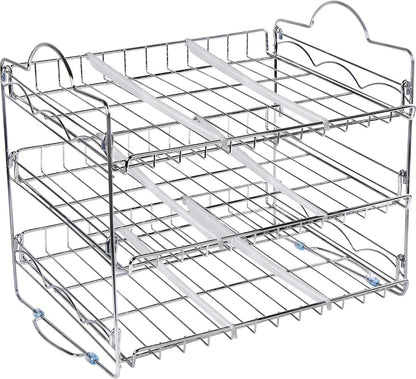 Storage Can Rack Organizer, Stackable Can Organizer Holds Upto 36 Cans for Kitchen Cabinet or Pantry (Chrome)
