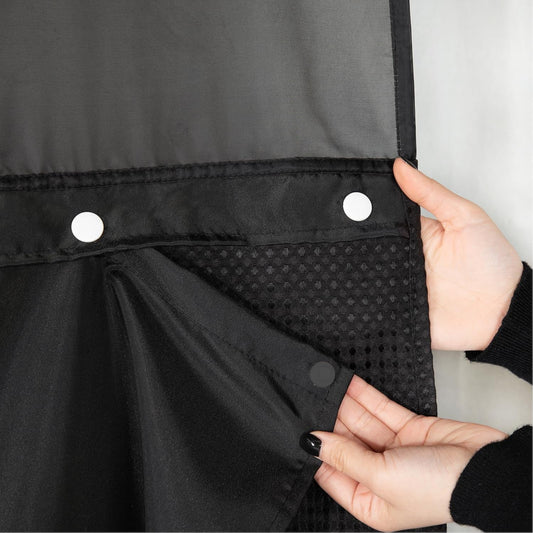 1 Pack Fabric Snap-In Shower Curtain Liner Replacement,Compatible with No Hook Shower Curtain with Snap in Liner, Removable & Water-Repellent,Machine Washable,70X54,Black