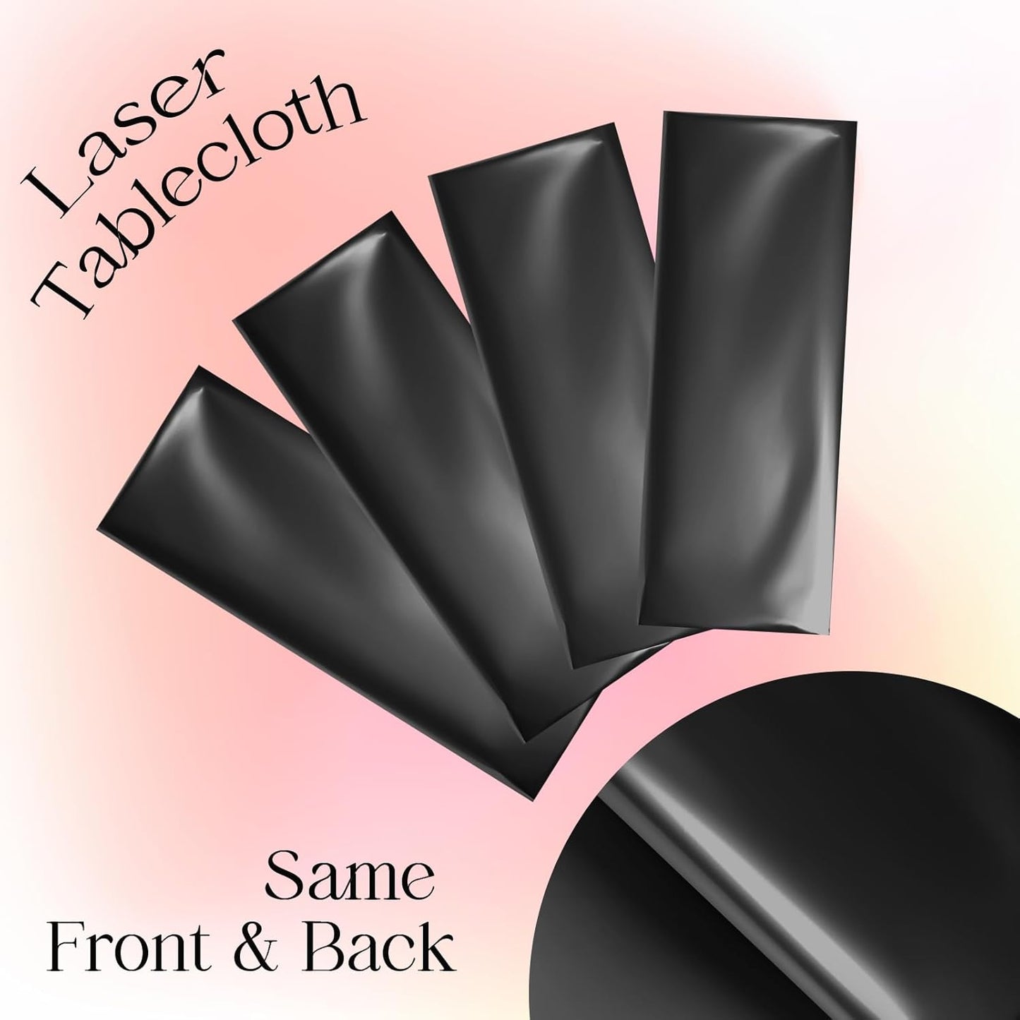 Set of 2 Black Plastic Tablecloths with Metallic Matte Finish, 40" x 108", Ideal for Halloween, Graduation, Space, Scorpio Birthday Parties, and Anniversary Event Decorations