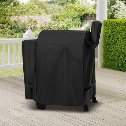 Pellet Grill Cover Compatible with Traeger 22 Series, Lil Tex, Outdoor Full Length Pellet Smoker Cover, Unique UV Resistant Waterproof Vinyl Exterior with Polyester Lining