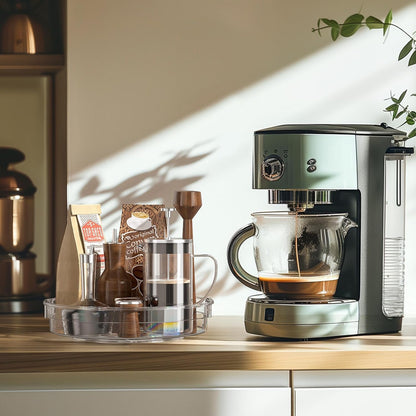 4 Pack Lazy Susan Organizer, Clear Lazy Susan Turntable for Cabinet, Refrigerator, Table Top, Kitchen, Bathroom, Pantry Organizers and Storage, 2 Sizes Included 12In, 10.6In