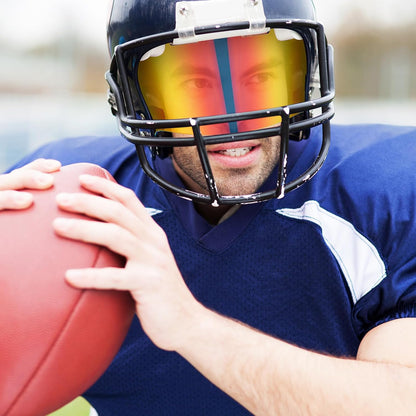 4-Pack Clear Football Helmet Visors - Scratch Resistant, UV Protection, Adult and Youth Lacrosse Eye and Facial Shield (Classic Colors)