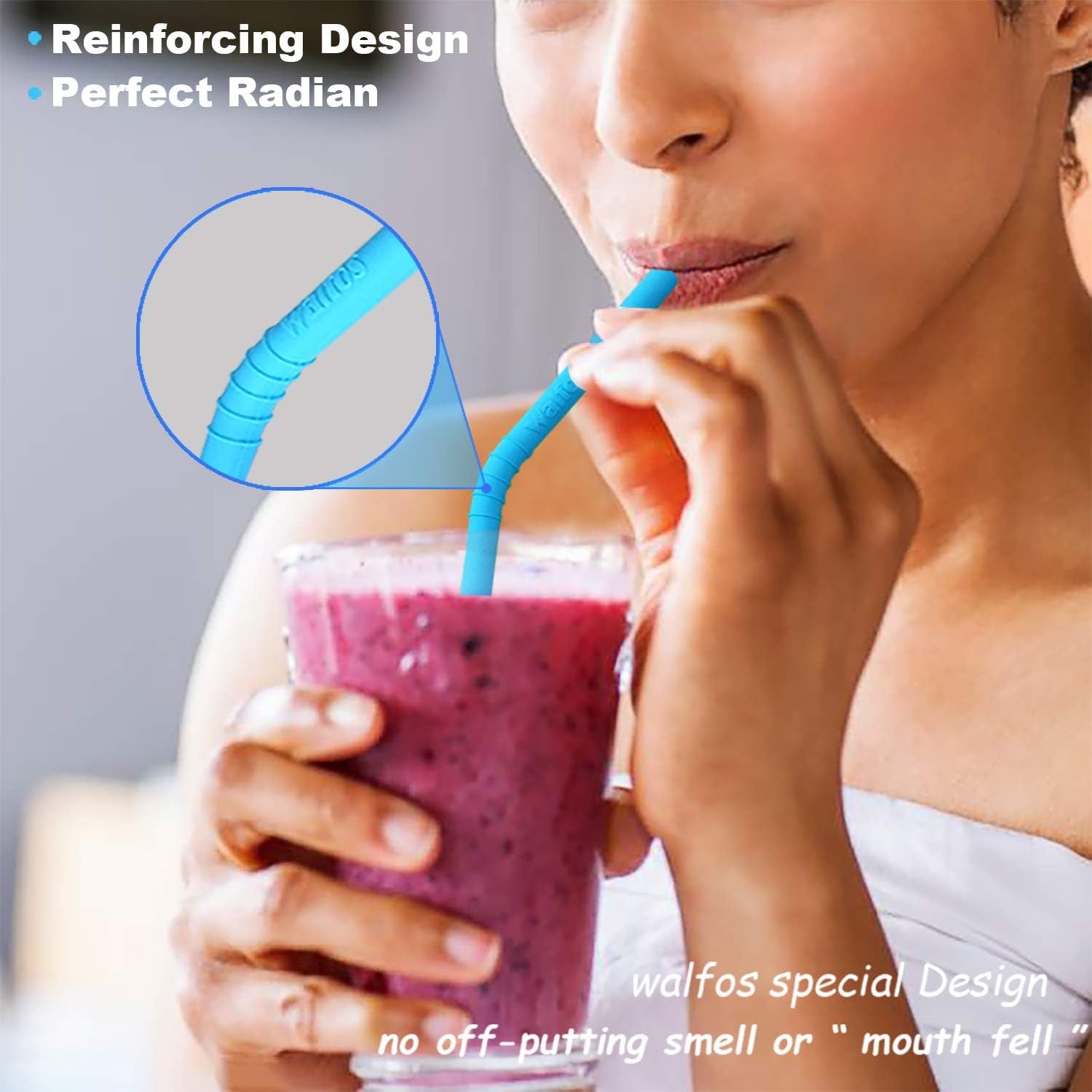 Reusable Silicone Straw - 2 Size Flexible Drinking Bendy Straws for Smoothies/20 & 30 Oz Tumblers, BPA Free (4 Wide Straws + 4 Regular Straw + 2 Cleaning Brushes excluding Storage Bag）