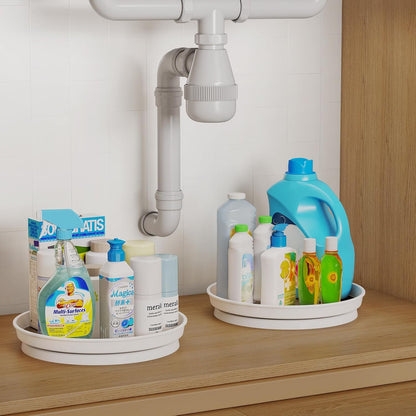 1 Pack Lazy Susan Organizer, 10'' Lazy Susan Turntable for Cabinet, Table Top, Pantry, Refrigerator, Kitchen, Rustic Brown