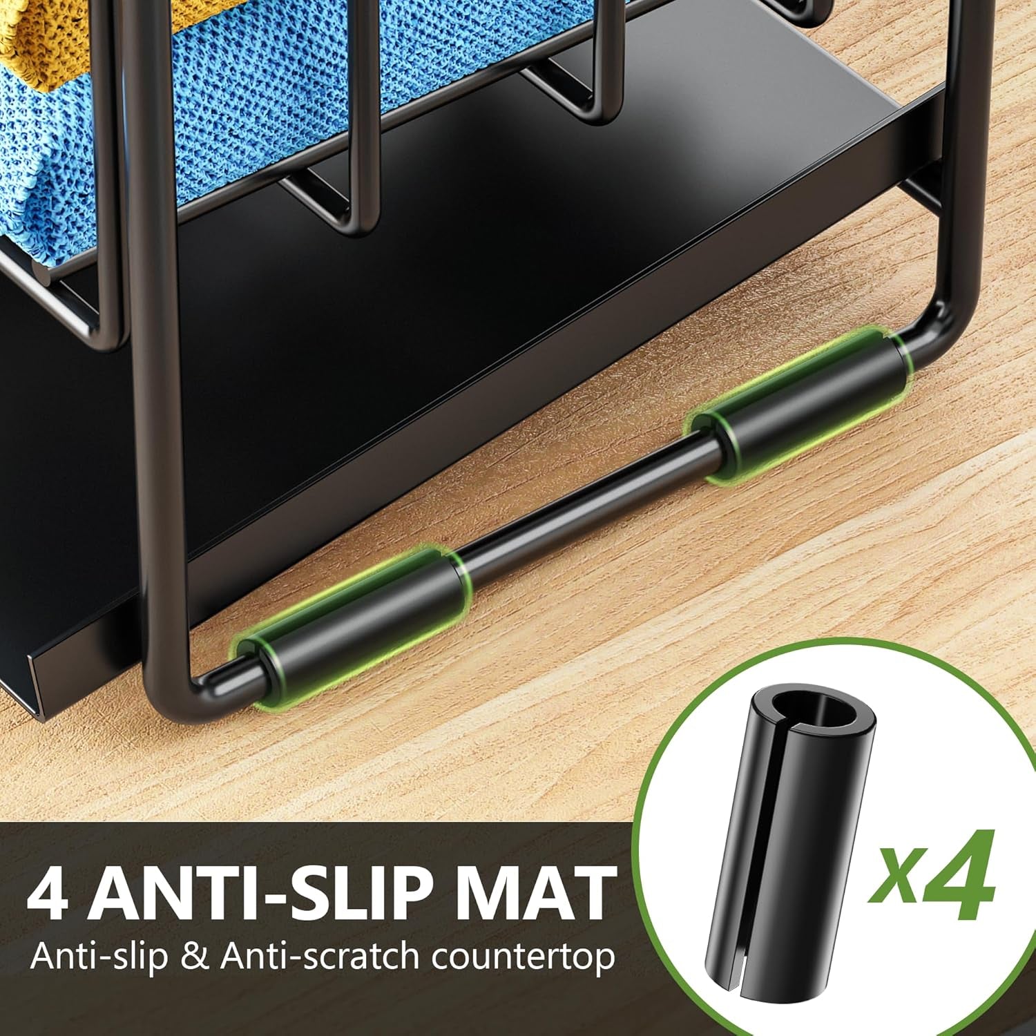 2-Tier Kitchen Sink Caddy Organzier Rack with Flexible Dish Brush Holder, Sponge Holder for Kitchen Sink Countertop Organization Storage,Home Decor Accessories Essentials Stainless Steel
