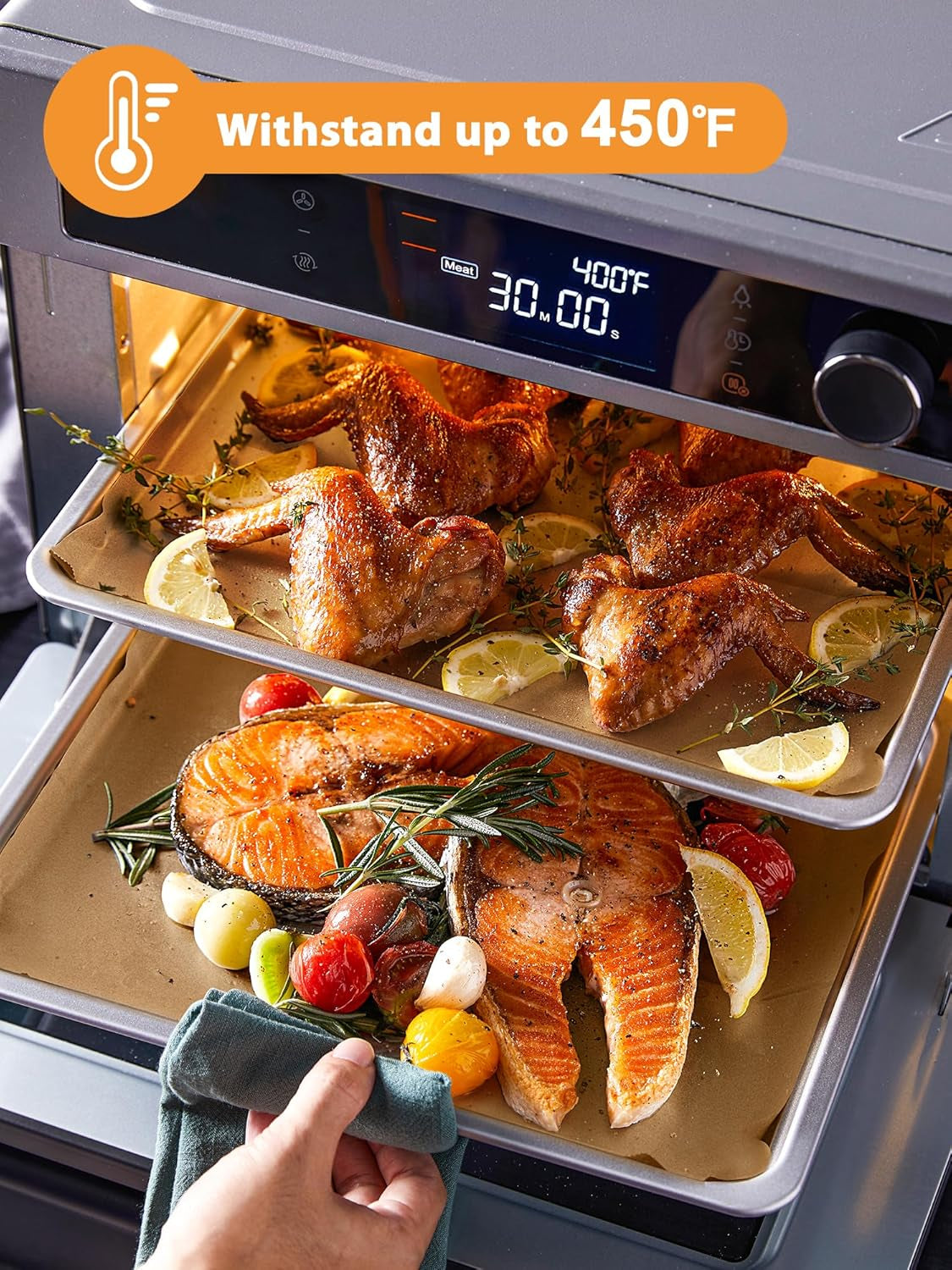 200 Pcs Pop-Up Parchment Paper Sheets, 10.7X15 Inch Pre-Cut Parchment Paper for Baking, Non-Stick Greaseproof Baking Paper for Grilling Wrapping Air Frying, Compact Volume, Unbleached