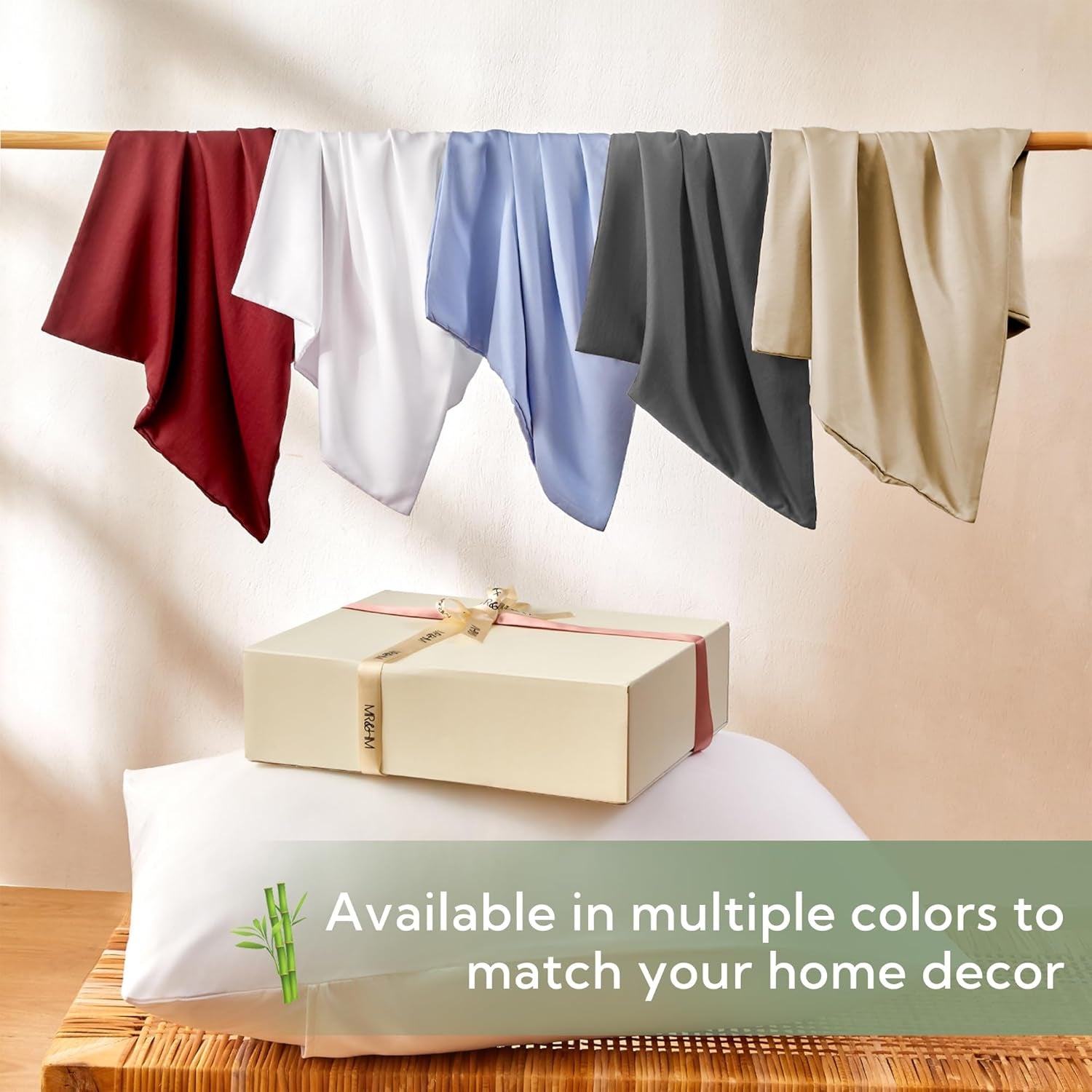 2 Pack Pillowcase Standard Size, Polyester & Rayon Derived from Bamboo Cooling Pillow Cases for Hot Sleepers, Breathable & Moisture Wicking, Soft Envelope Pillow Cases (White, 20"X26")