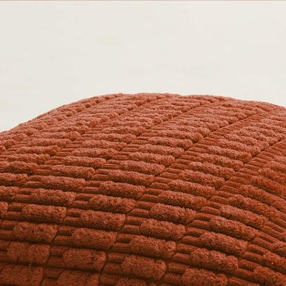 2 Packs Burnt Orange Decorative Throw Pillow Covers 18X18 Inch for Living Room Couch Bed Sofa, Farmhouse Boho Fall Home Decor, Soft Striped Corduroy Square Cushion Case 45X45 Cm