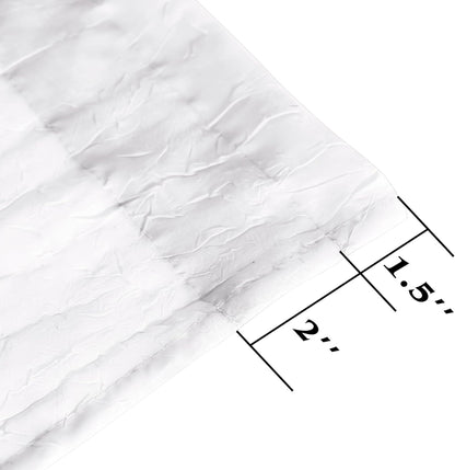 Crushed White Sheer Cafe Curtains 36 Inch Length 2 Panels, Light Filtering Crinkle Voile Bedroom Living Room Short Curtains, Each 42Wx36L Inches