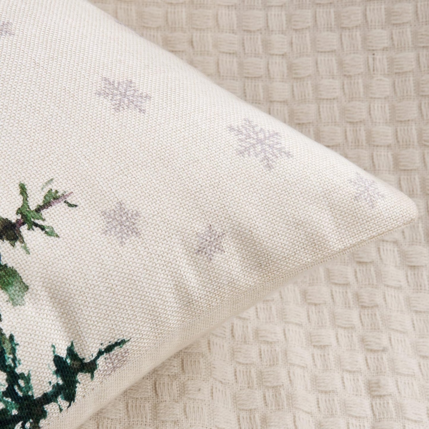 Set of 1 Holiday Christmas Decorative Pillow Cover 18X18 Inch Christmas Tree Throw Pillow Cases Winter Seasonal Cushion Cases Home Decors for Sofa Couch Bedroom