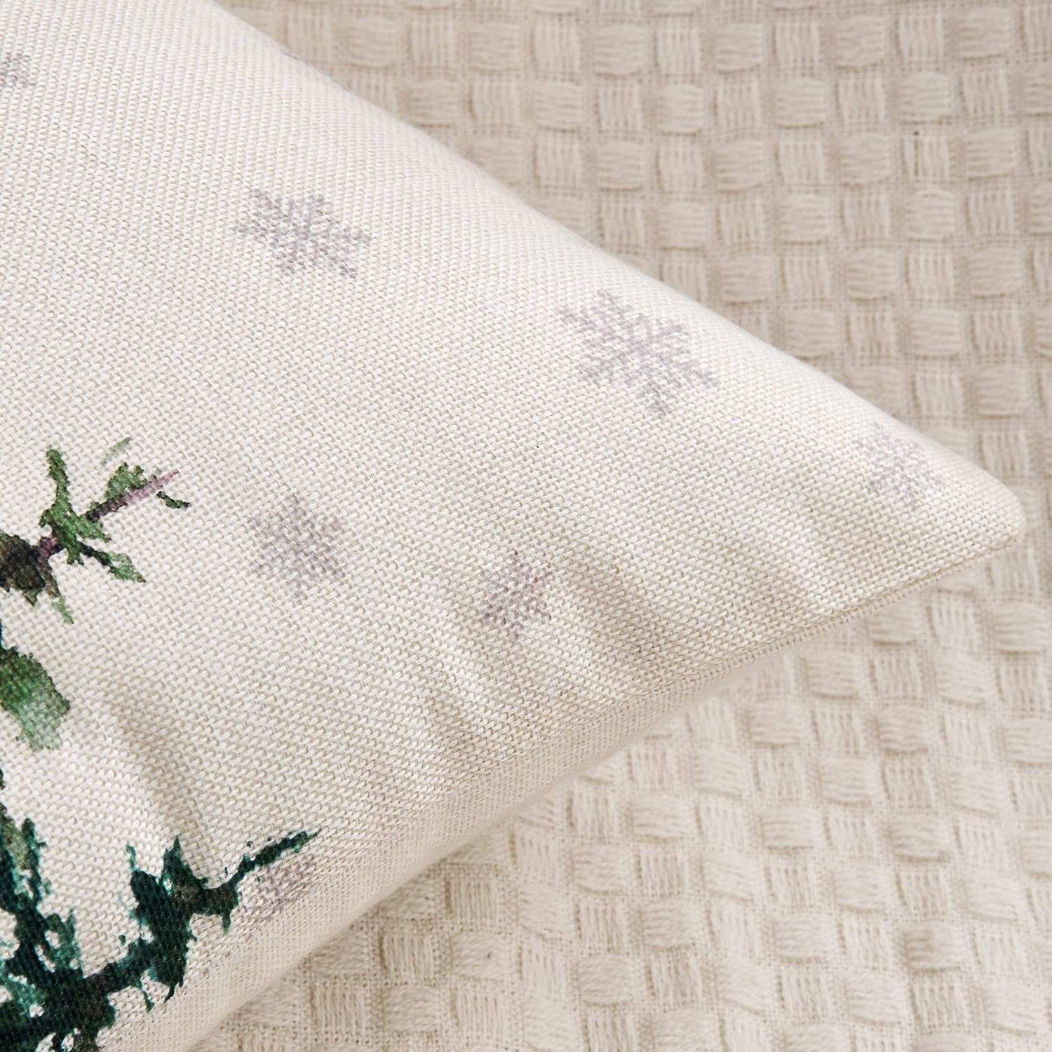 Set of 1 Holiday Christmas Decorative Pillow Cover 18X18 Inch Christmas Tree Throw Pillow Cases Winter Seasonal Cushion Cases Home Decors for Sofa Couch Bedroom